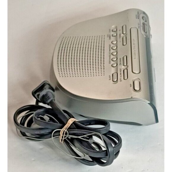 Sony ICF-C273 LIV Dream Machine Dual Alarm Clock AM FM Radio Silver Tested - Picture 5 of 9